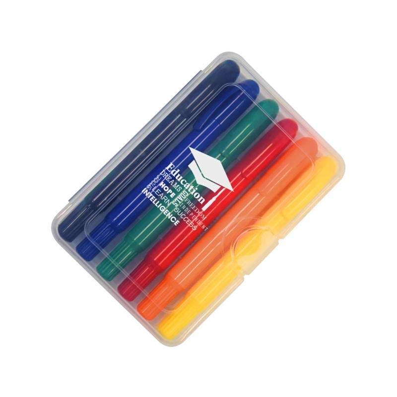 6-Piece Retractable Crayons In Case