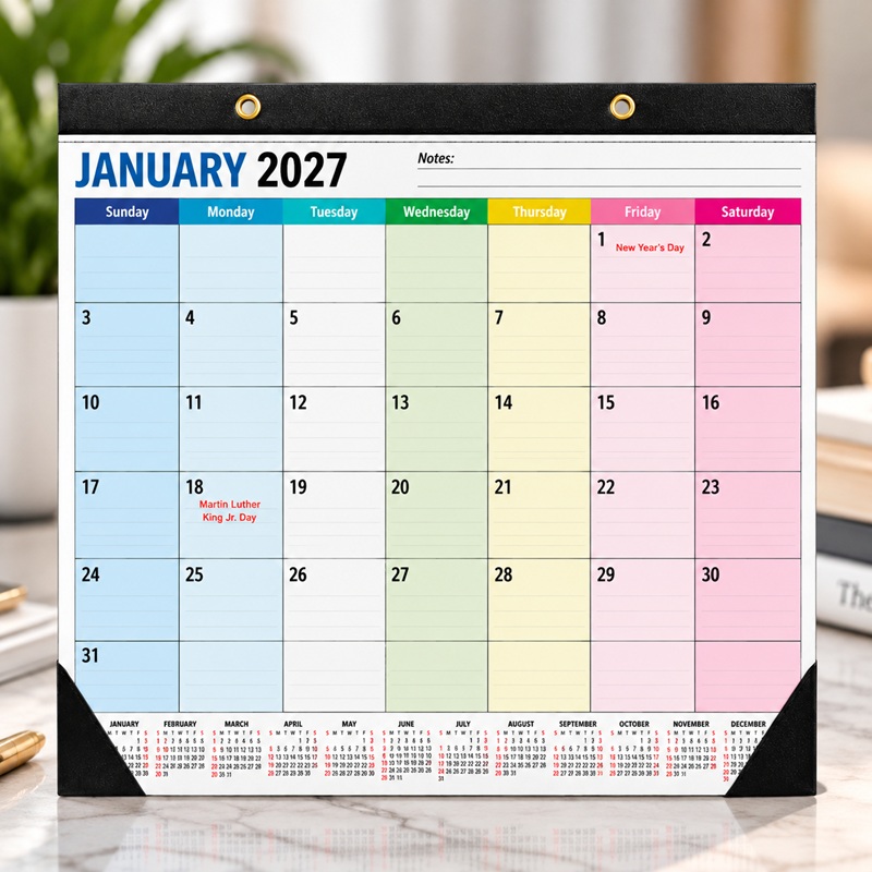 Full Color Desk/Wall Calendar January 2024-June 2025