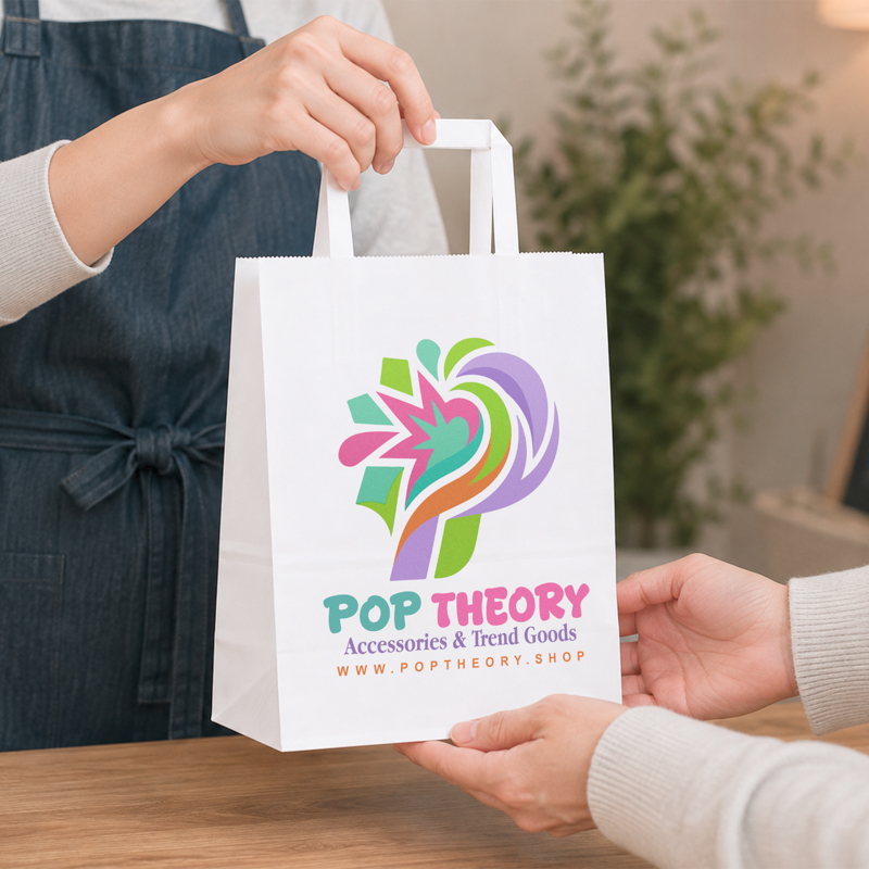 7 X 9 Inch Custom Paper Shopping Bag With Handles