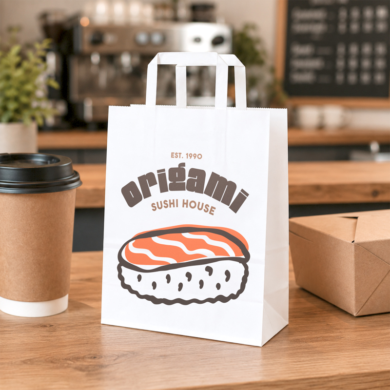 7 X 9 Inch Custom Paper Shopping Bag With Handles
