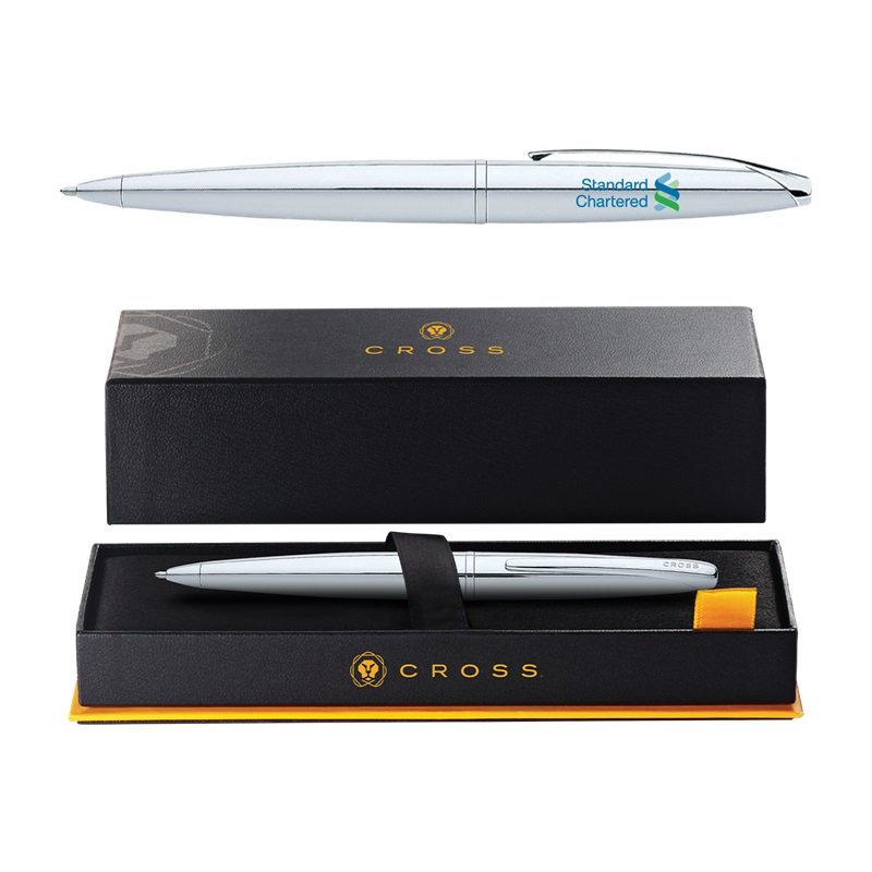 Custom Cross® ATX Pure Chrome Ballpoint Pen With Premium Gift Box