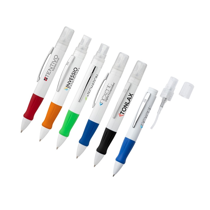 Basics Plastik Spritzer Refillable Sanitizer Ballpoint Pen (Liquid Not Included)