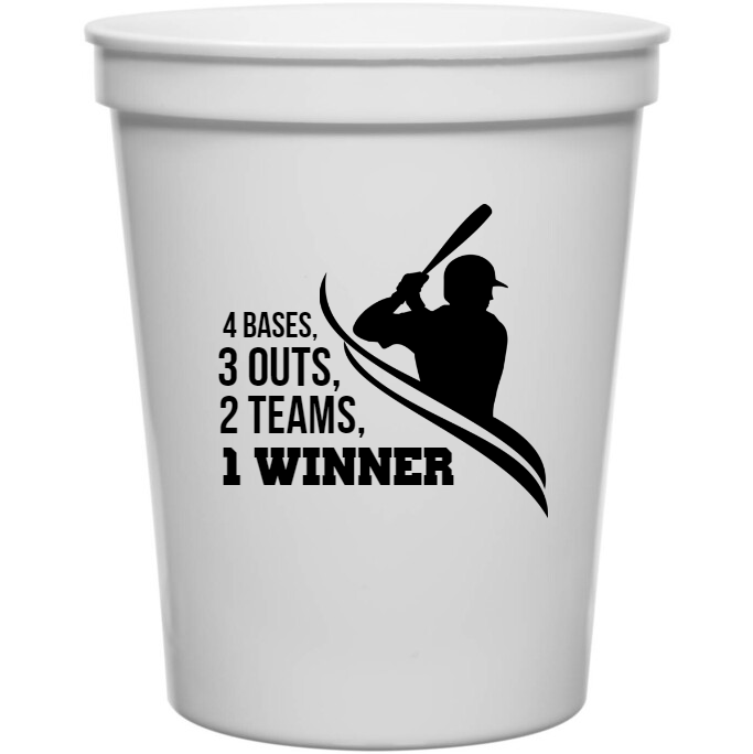 Sports 4 Bases 3 Outs 2 Teams 1 Winner 16oz Stadium Cups Style 140124