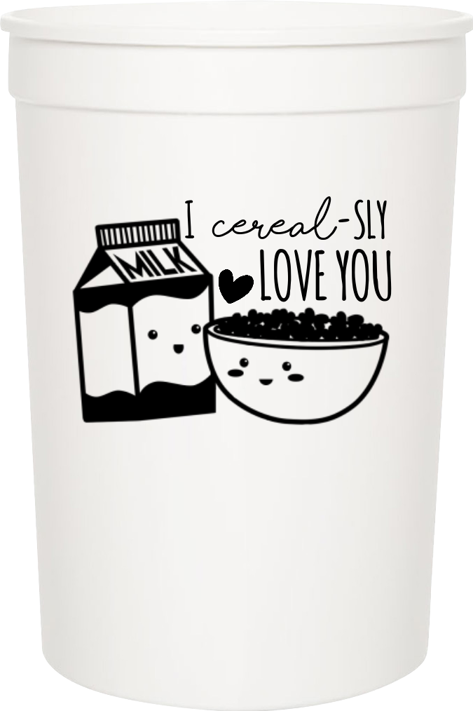 Happy Valentine's Day Cereal -sly Love You 16oz Stadium Cups Style 101081