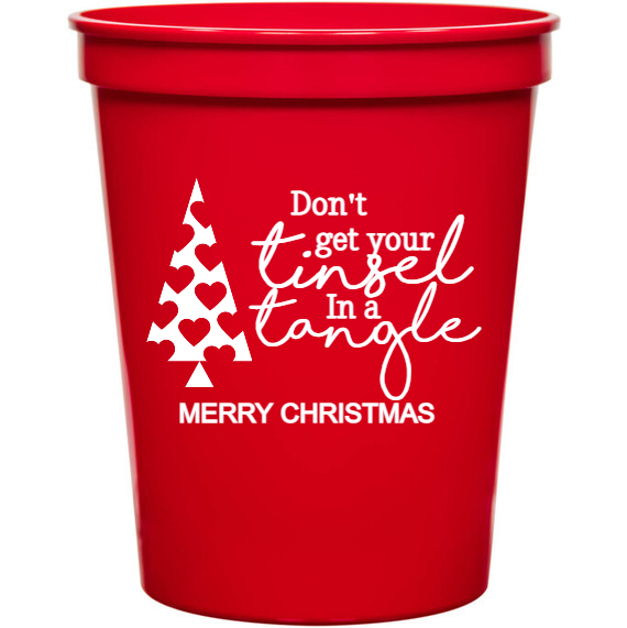Holiday Dont Get Your Tinsel In Tangle Merry Christmas 16oz Stadium Cups Style 127771