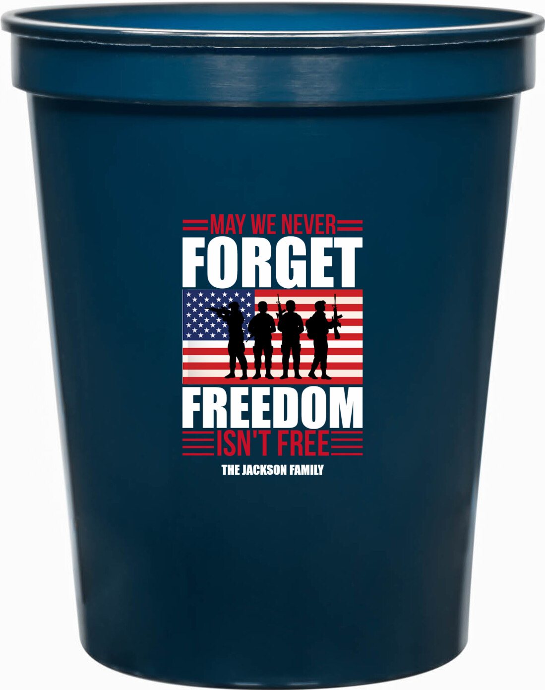 May We Never Forget Freedom Isn't Free Isnt 16oz Stadium Cups Style 172771