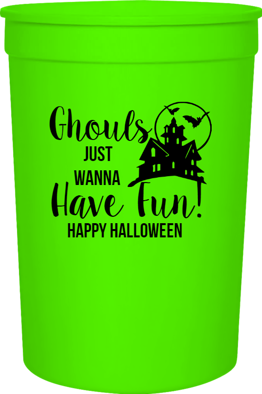 Halloween Ghouls JustWanna Have Fun Happy 16oz Stadium Cups Style 124477