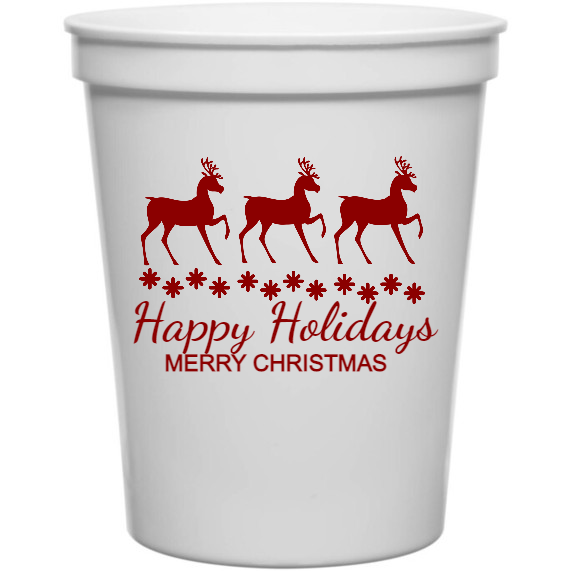 Holiday Happy Holidays Merry Christmas 16oz Stadium Cups Style 127407