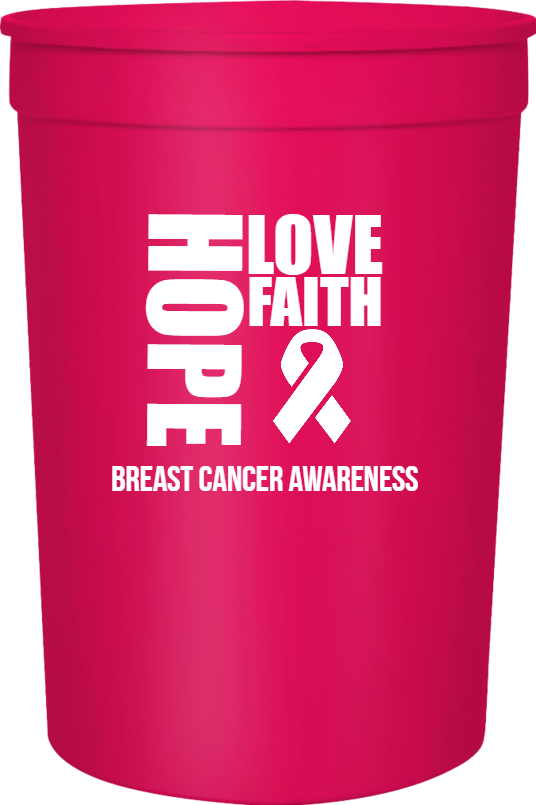 Special Events Hope Love Faith Breast Cancer Awareness 16oz Stadium Cups Style 123585