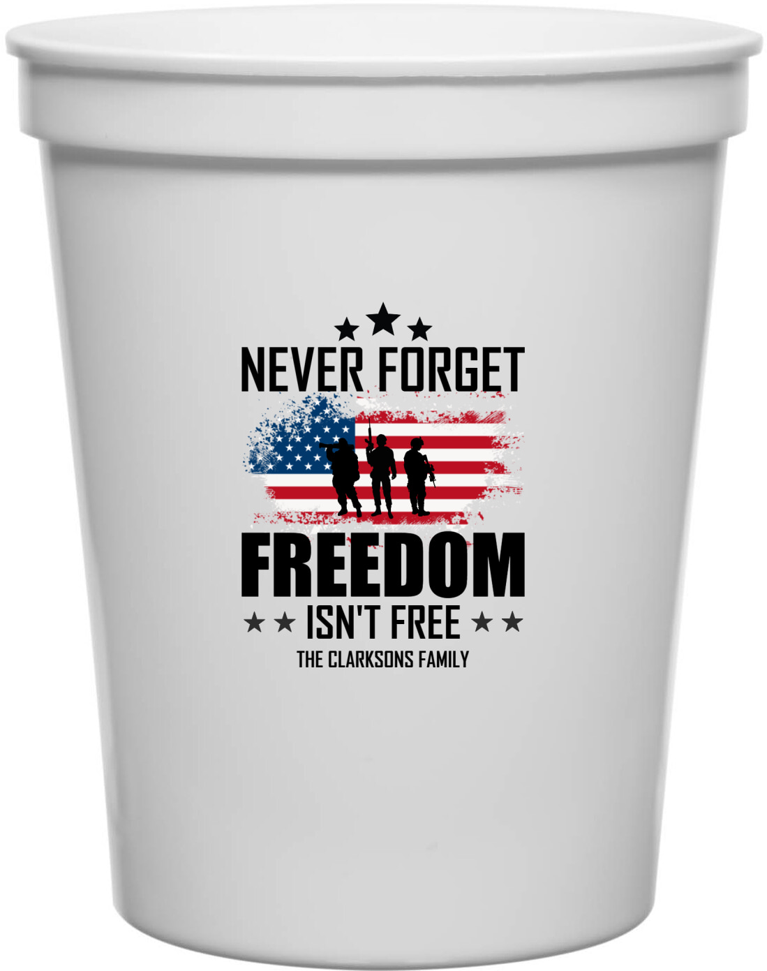 Never Forget Freedom Isn't Free Isnt 16oz Stadium Cups Style 172827