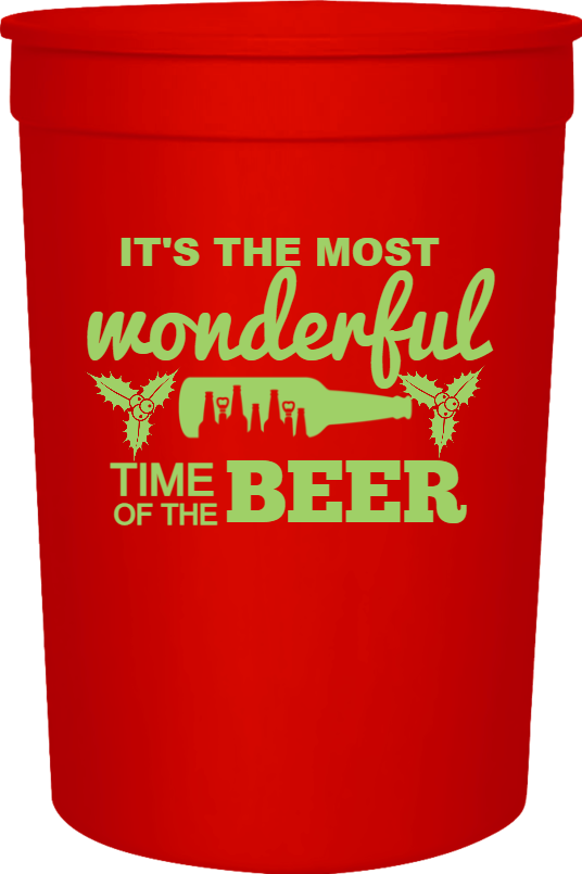 Holiday Its The Most Wonderful Of Time Beer 16oz Stadium Cups Style 126819