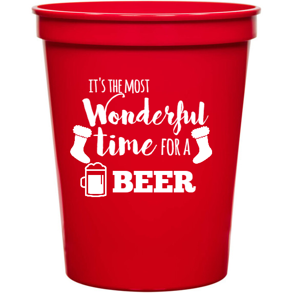 Holiday Its The Most Wonderful Time For Beer 16oz Stadium Cups Style 127386