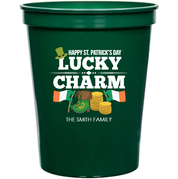 Happy St. Patrick\'s Day Lucky Charm Patricks 16oz Stadium Cups Style 158608