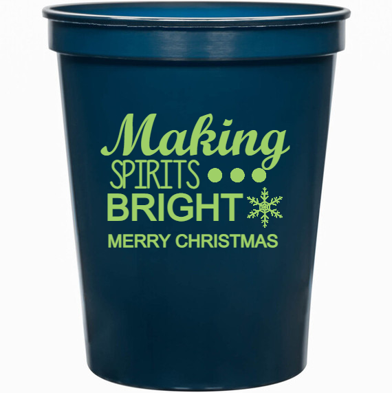 Holiday Making Bright Merry Christmas Spirits 16oz Stadium Cups Style 127326