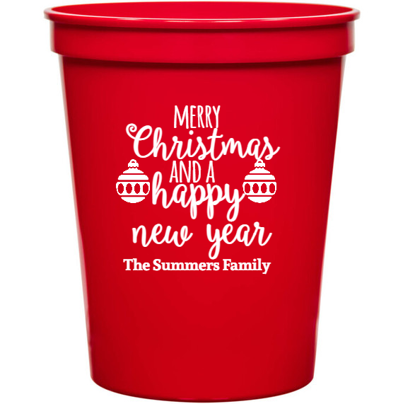 Holiday Merry Christmas And Happy New Year The Summers Family 16oz Stadium Cups Style 127315