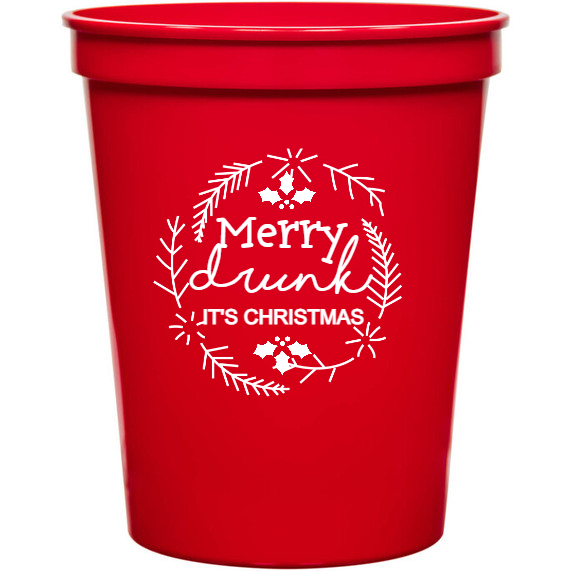 Holiday Merry Drunk Its Christmas 16oz Stadium Cups Style 127392