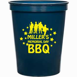 Holidays & Special Events Millers Memorial Bbq 16oz Stadium Cups Style 136076