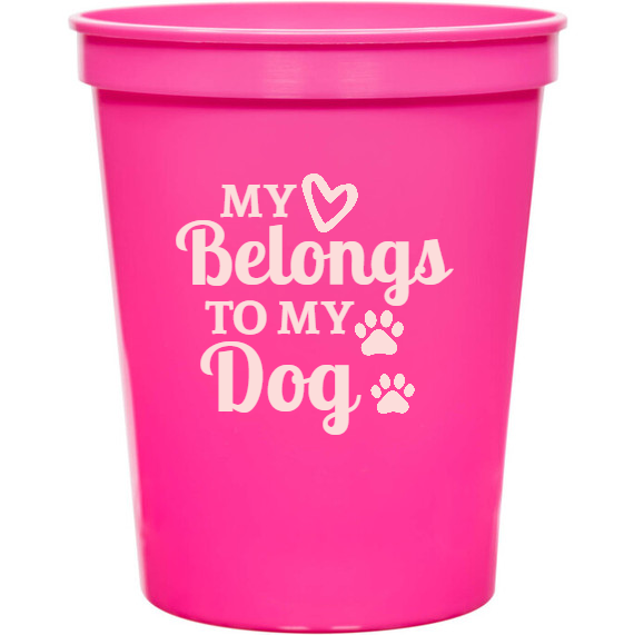 Holiday My Belongs To Dog 16oz Stadium Cups Style 128542