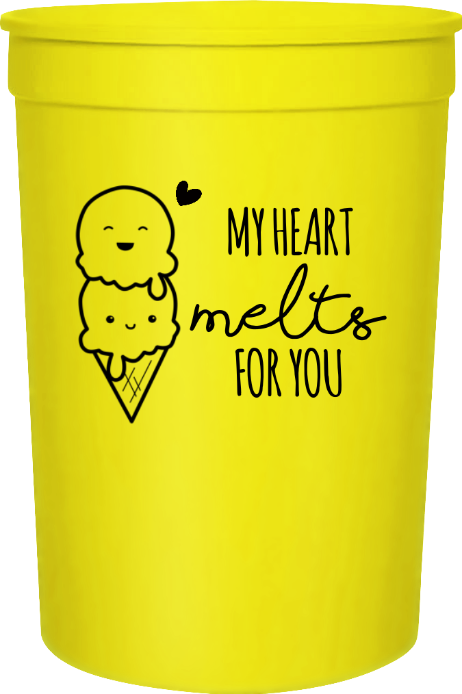 Happy Valentine's Day My Heart For You Melts 16oz Stadium Cups Style 101071