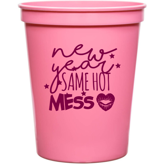 Holiday New Year Same Hot Mess 16oz Stadium Cups Style 127871