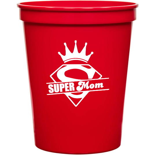 Holidays & Special Events Super Mom 16oz Stadium Cups Style 133731