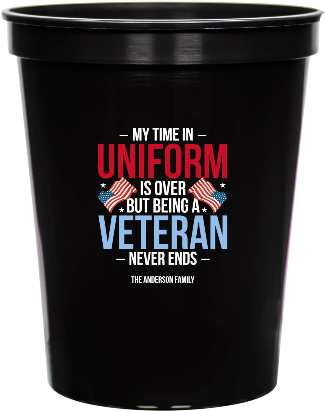 My Time In Uniform Is Over But Being Veteran Never Ends 16oz Stadium Cups Style 172826