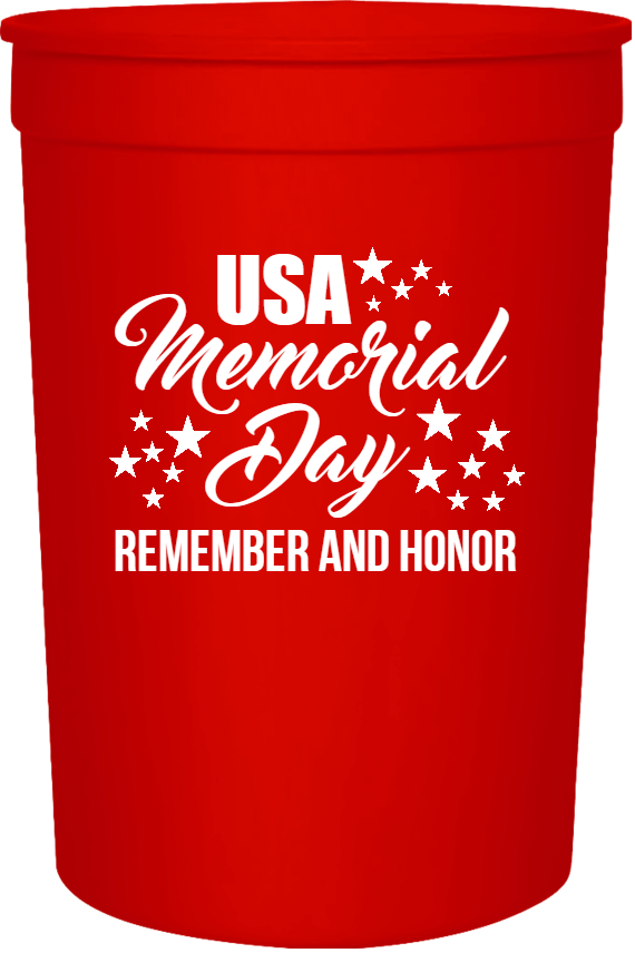 Memorial Day Usa Remember And Honor 16oz Stadium Cups Style 106422