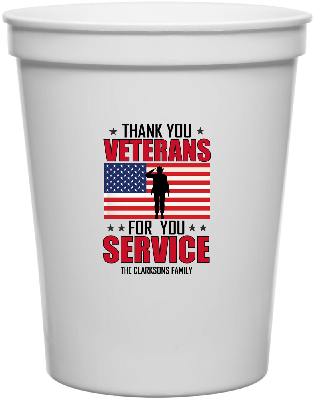 Thank You Veterans For Your Service 16oz Stadium Cups Style 172825