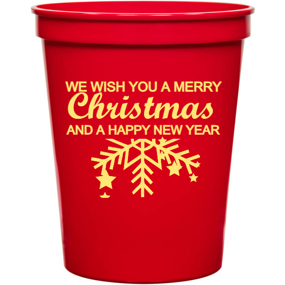 Holiday We Wish You Merry Christmas And Happy New Year 16oz Stadium Cups Style 127398