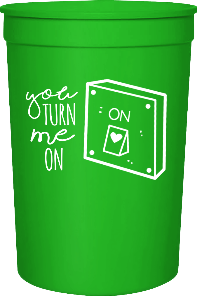 Happy Valentine's Day You Turn Me On 16oz Stadium Cups Style 101615