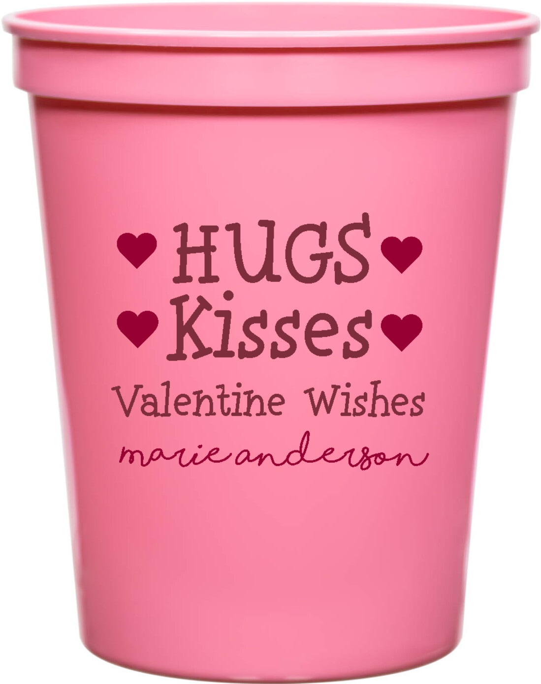 Hugs Kisses Valentine Wishes Marie Anderson 16oz Stadium Cups Style 169484