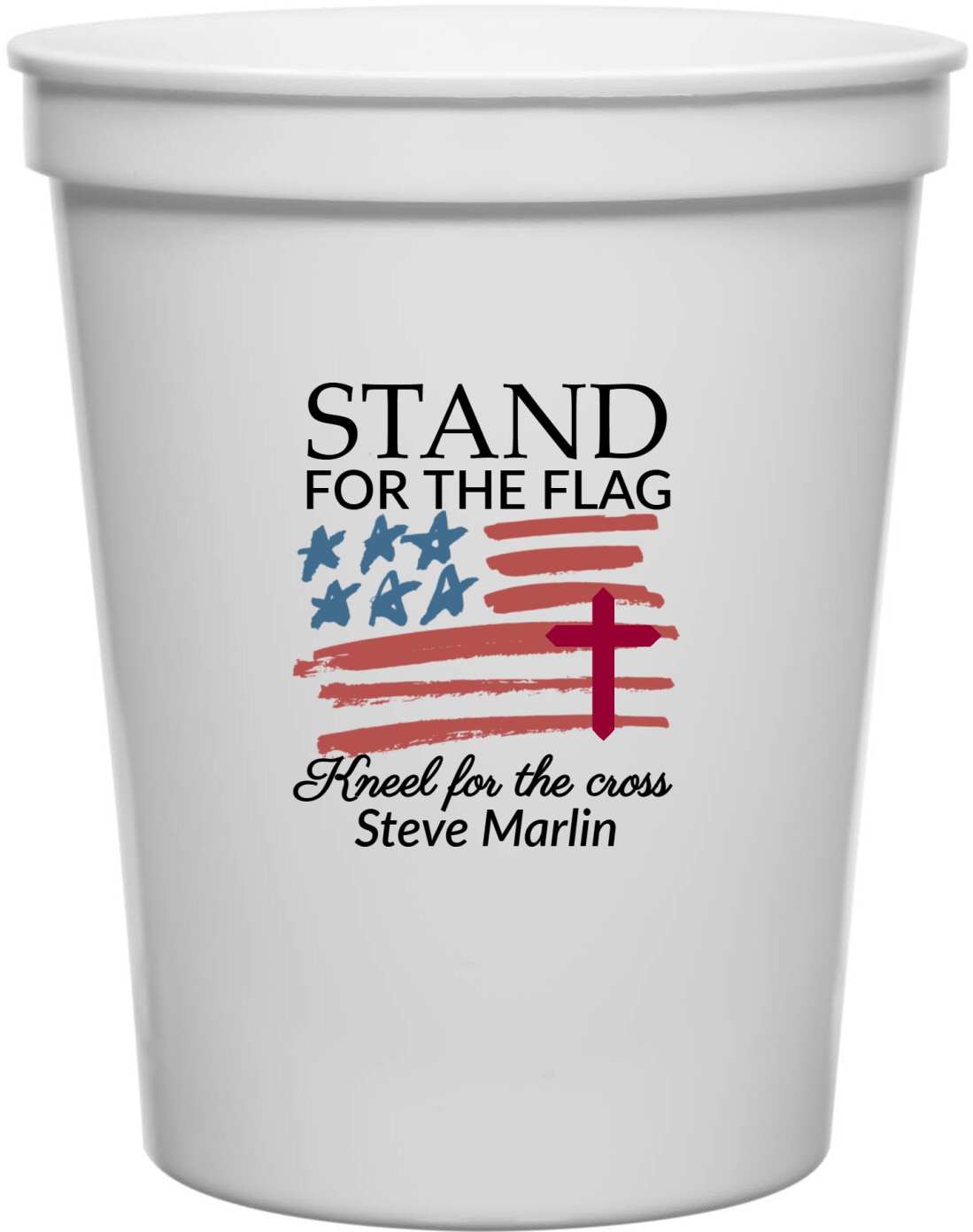 Stand For The Flag Kneel For The Cross 16oz Stadium Cups Style 172675