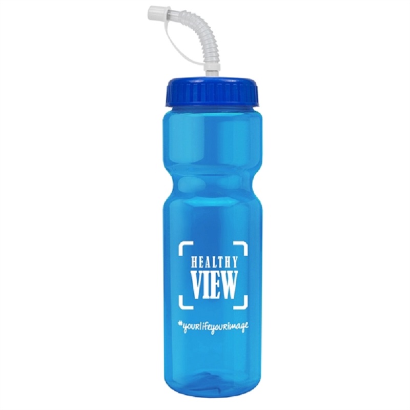 Champion - 28 Oz. Transparent Bottle With Straw
