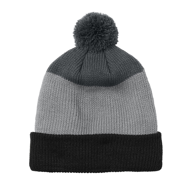 Port Authority Cozy Striped Pom Beanie