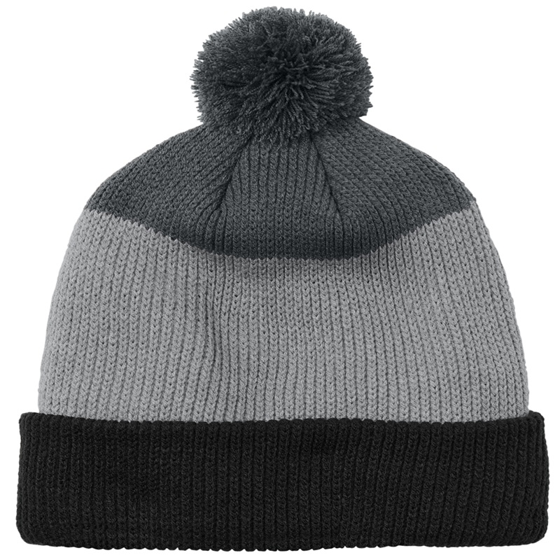 Port Authority Cozy Striped Pom Beanie