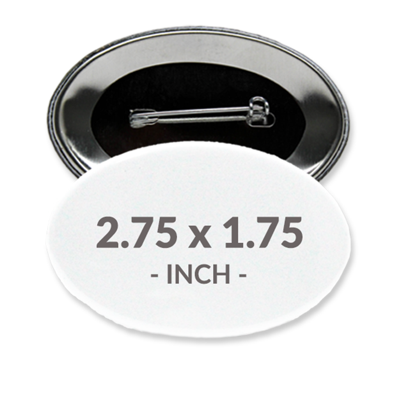2.75 X 1.75 Inch Oval Custom Buttons