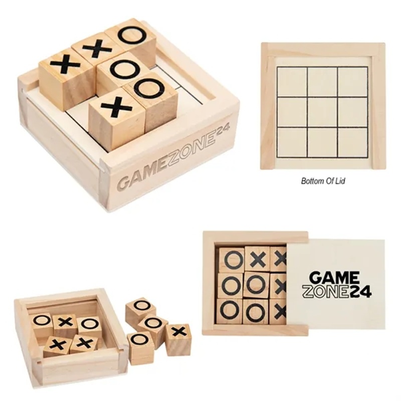 Mini Wooden Tic-Tac-Toe Game