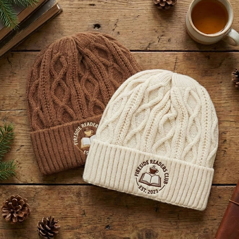 Custom Cable Knit Beanies