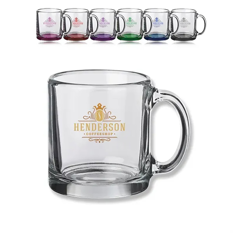 13 Oz. Libbey Clear Glass Coffee Mugs