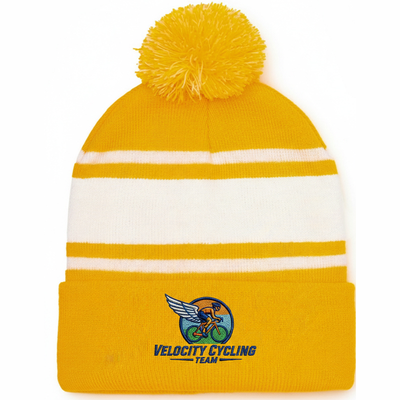 Custom Two-Tone Knit Pom Beanies