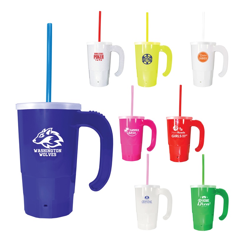 20 Oz. Stackable Beer Stein/Straw/Lid Set