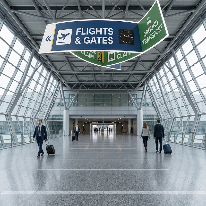 Three-Sided Pinwheel Shaped Hanging Sign