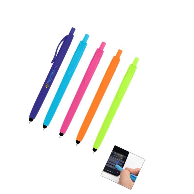 Zinnia Rubberized Pen With Stylus