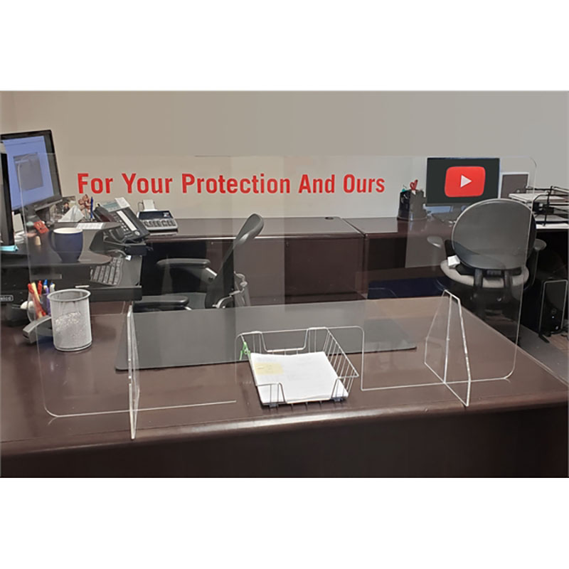 24 X 47 Inch Sneeze Guard Table Top With Pass Through Window