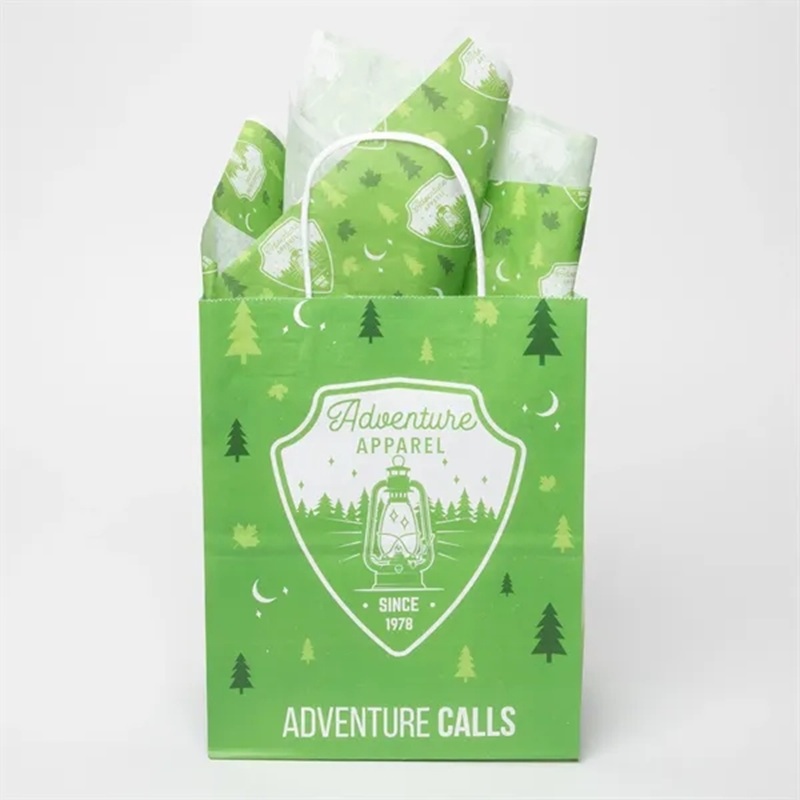 Standard White Handle Shoppers With Tissue Paper Bundle