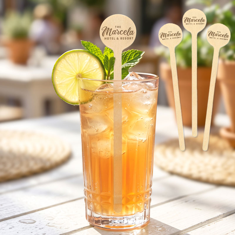 Custom Wooden Drink Stirrers