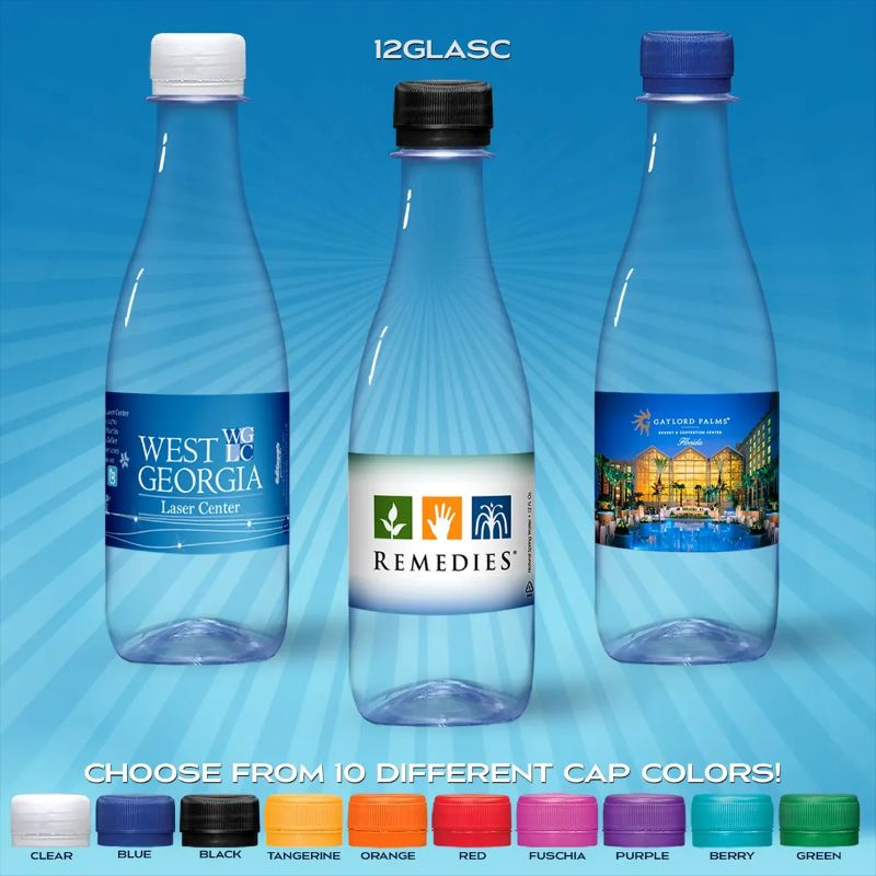 12 Oz Clear Glastic Bottle With Flat Cap
