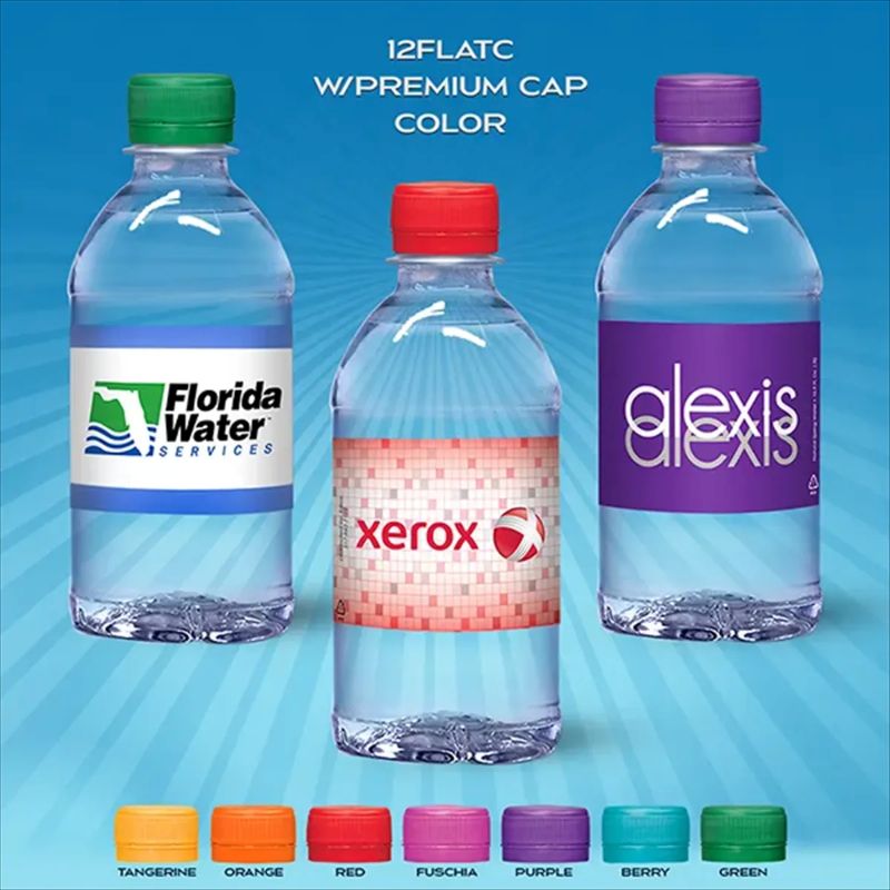 12 Oz Clear Bottle With Premium Cap Color