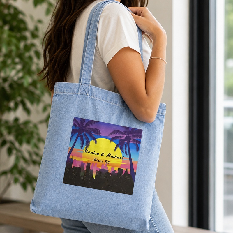 Custom Denim Cotton Tote Bags