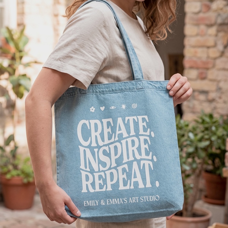 Custom Denim Cotton Tote Bags